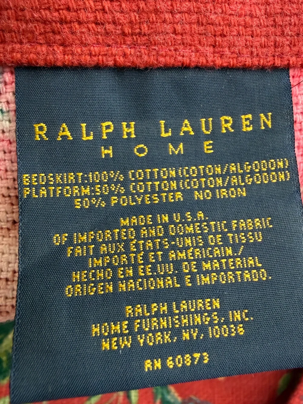 RARE Ralph Lauren Red Floral Aylesbury Queen Bedskirt & Matching Pillowcase